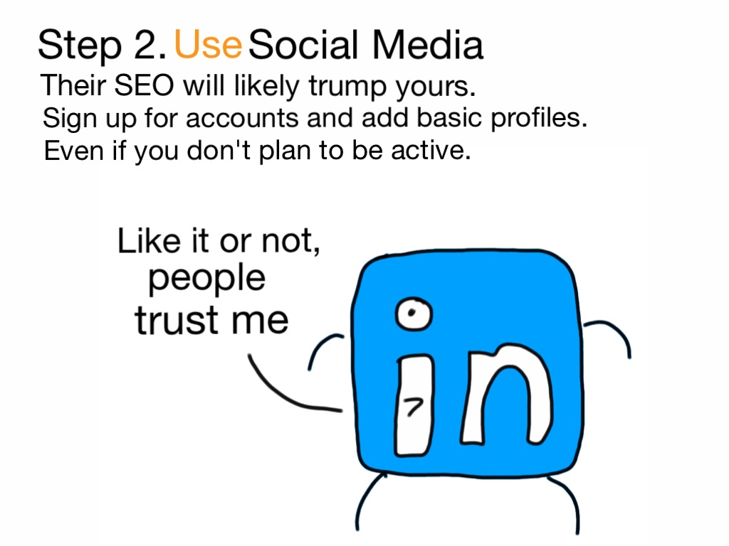 Use Social Media for their SEO. Sign up for accounts and add basic profiles.