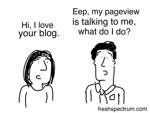 Hi, I love your blog.  Eep my pageview is talking to me what do I do?