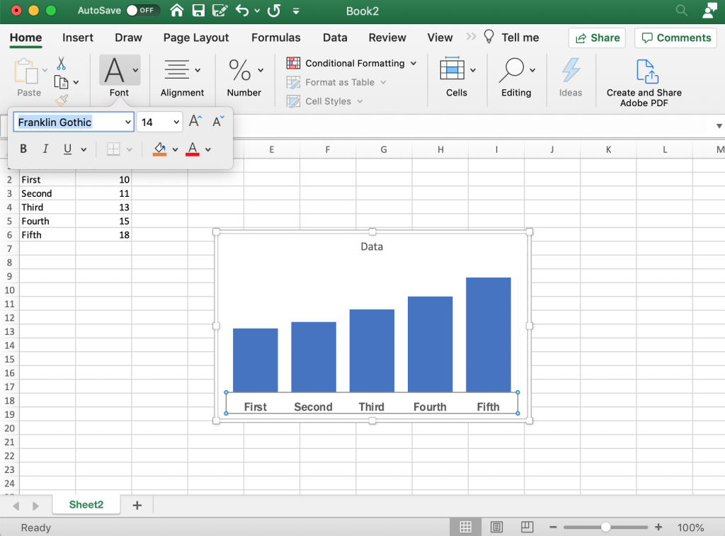 Increasing the Label Sizes in Excel Bar Charts