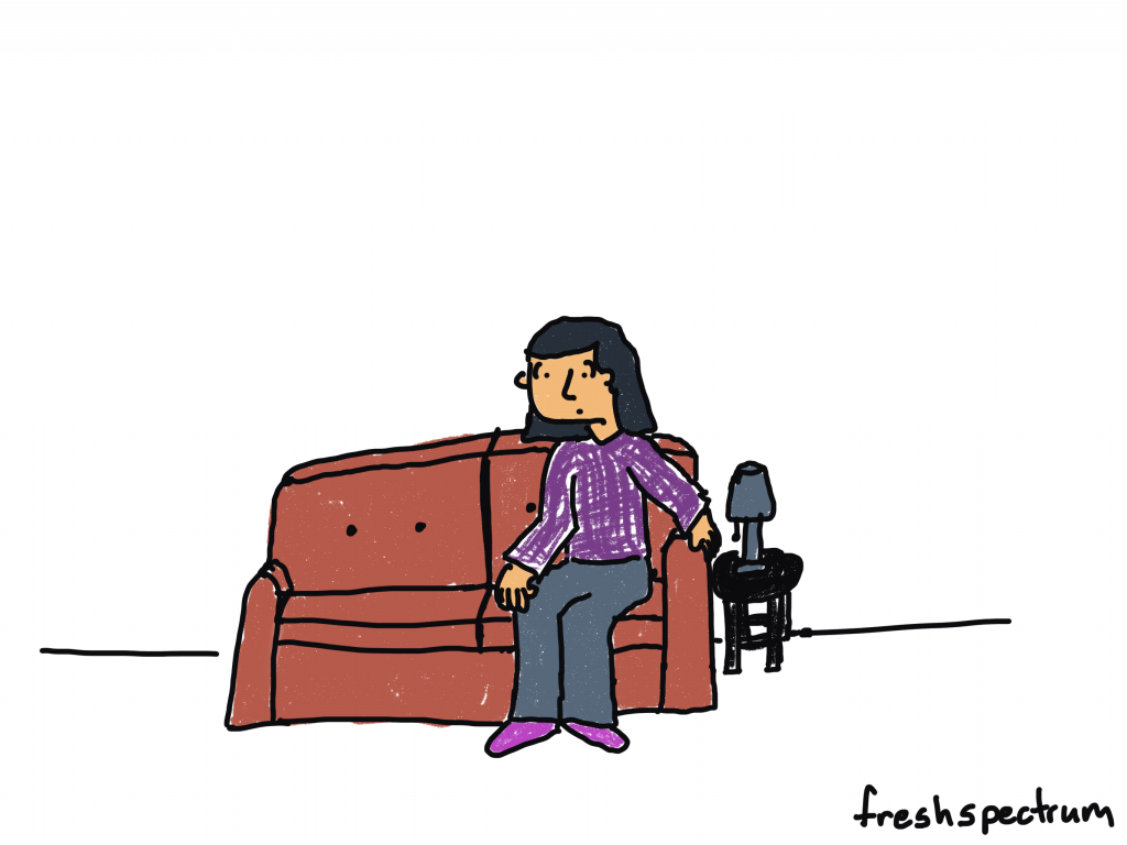 freshspectrum cartoon by Chris Lysy

Lady sitting on couch staring ahead with an overwhelmed look.
