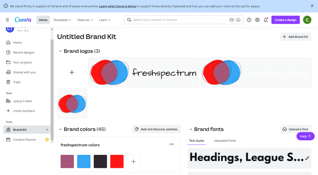 Canva Brand Kit -  [Screenshot]