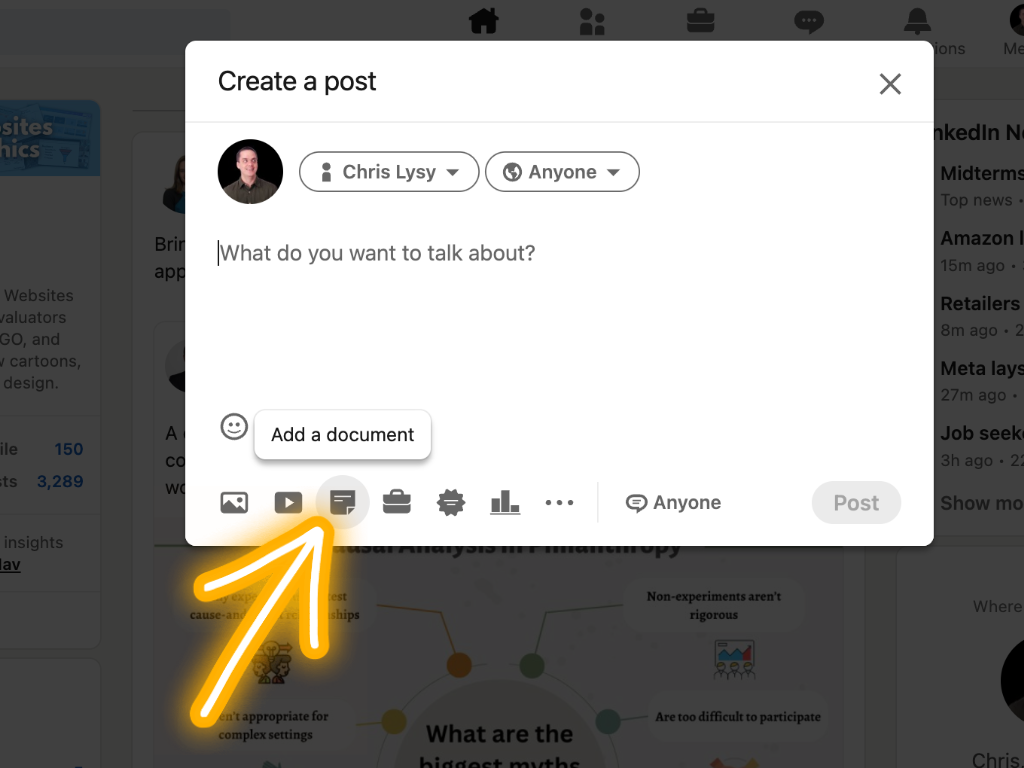 How to Create a Carousel - LinkedIn Screenshot