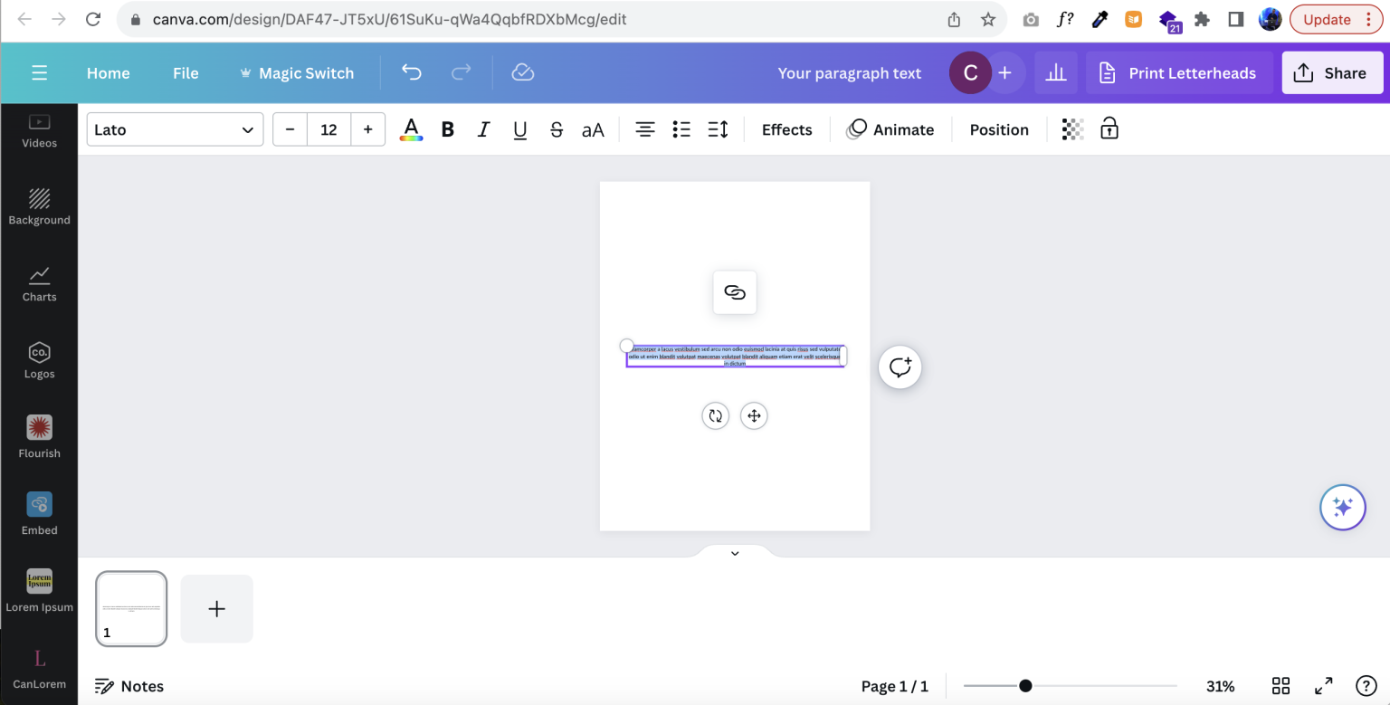 Design in Canva with Lorem Ipsum