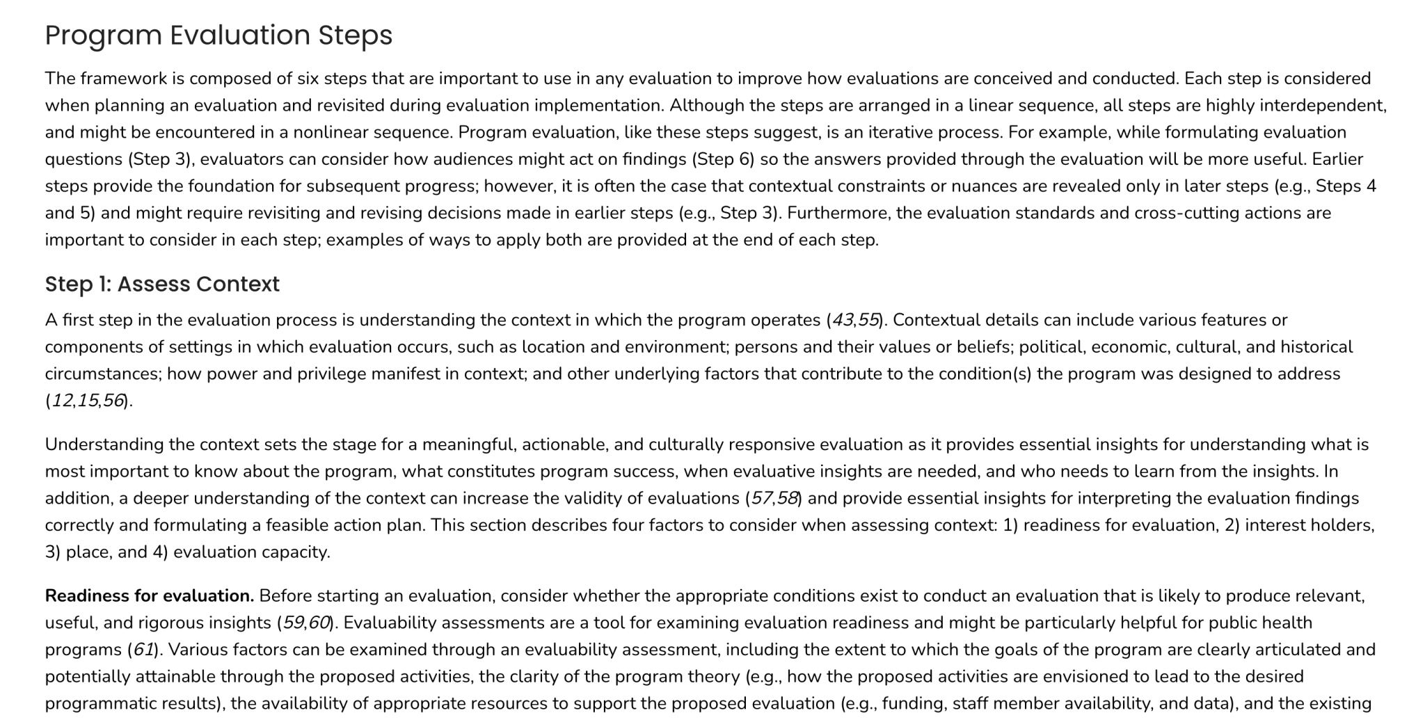 CDC Evaluation Framework – Before and After